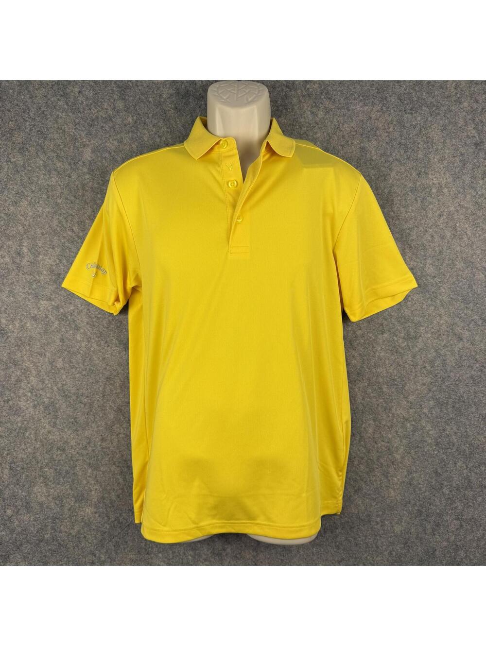 Callaway Men’s Opti-Dri Performance Golf Polo Shirt Yellow Men Small NWT 563
